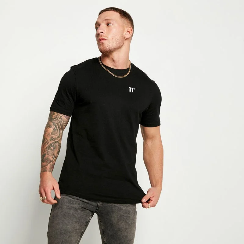 3 Pack Essential Muscle Fit Short Sleeve T-Shirts - Black / Black / Black