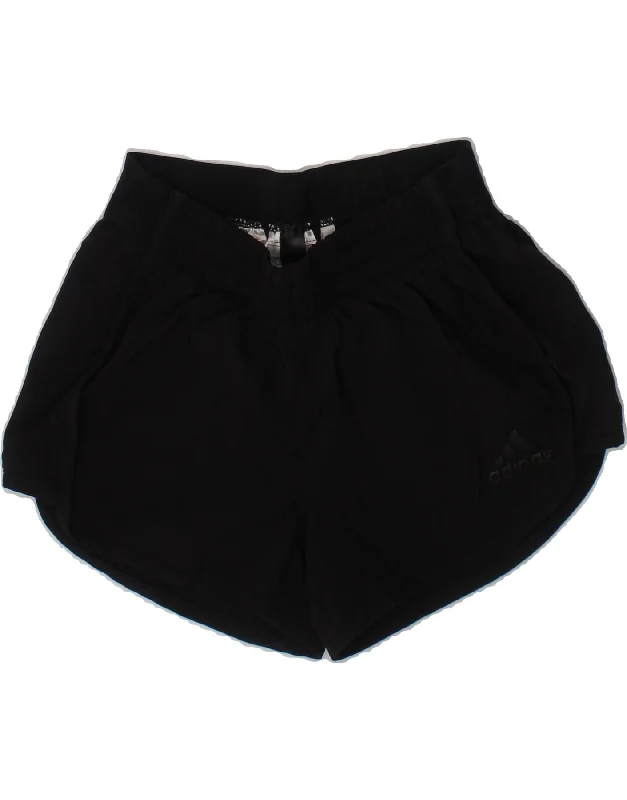 ADIDAS Girls Climalite Sport Shorts 7-8 Years  Black Polyester