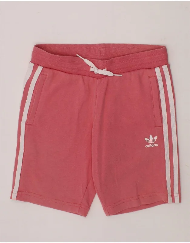 ADIDAS Girls Sport Shorts 7-8 Years  Pink Cotton