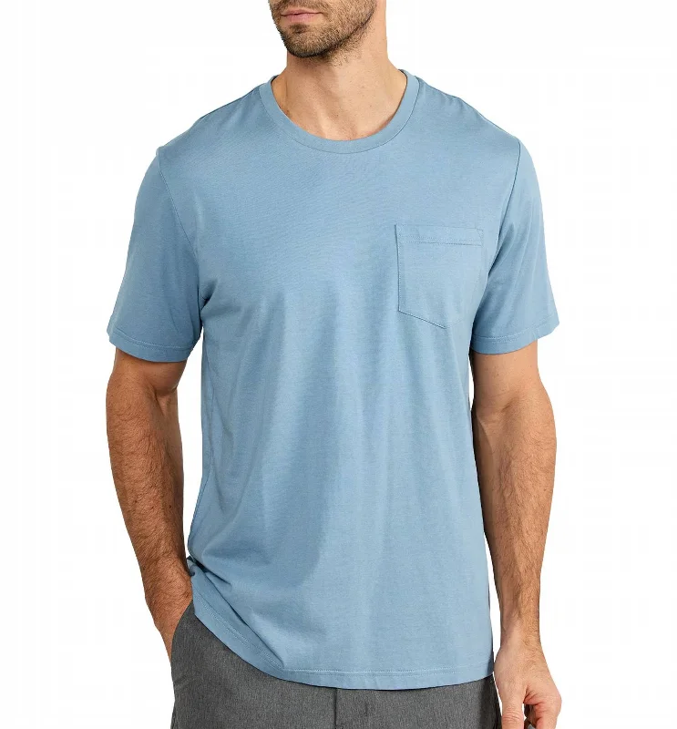 Bamboo Lightweight Short Sleeve In Blue Fog