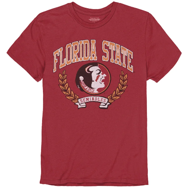 Blue 84 Adult/Unisex Vault Florida State Seminole Logo Design Short Sleeve Vintage T-shirt - Cardinal