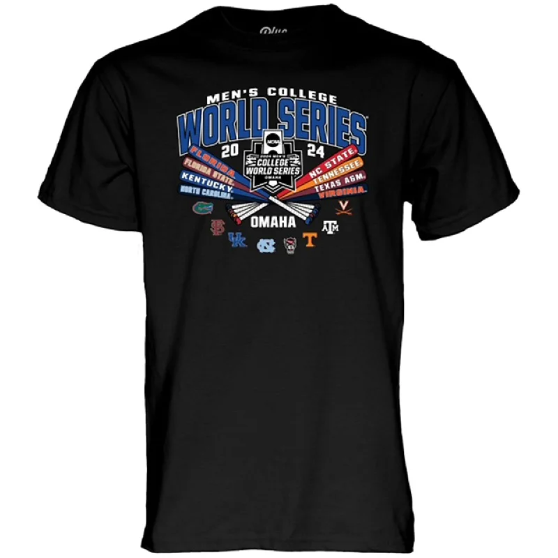 Blue 84 Men's 2024 World Series 8-Team Bat Design Short Sleeve T-shirt - Black