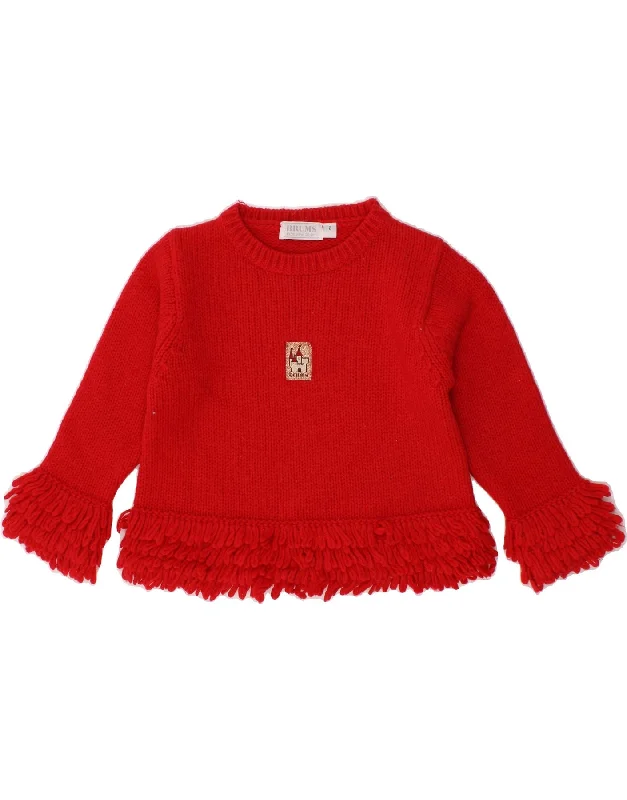 BRUMS Baby Girls Crew Neck Jumper Sweater 18-24 Months Red