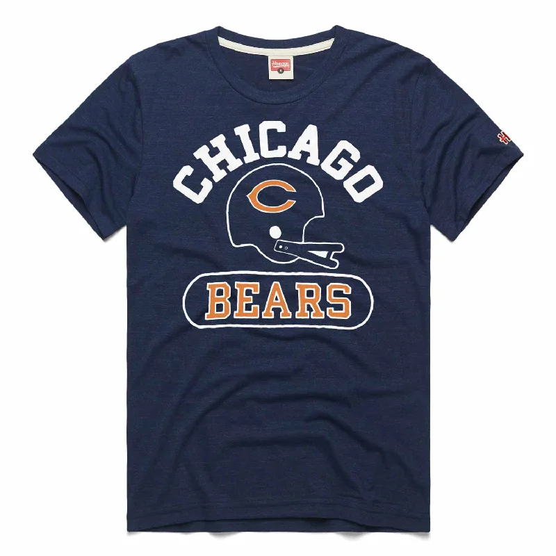 Chicago Bears Homage Navy Throwback Helmet Short Sleeve T Shirt