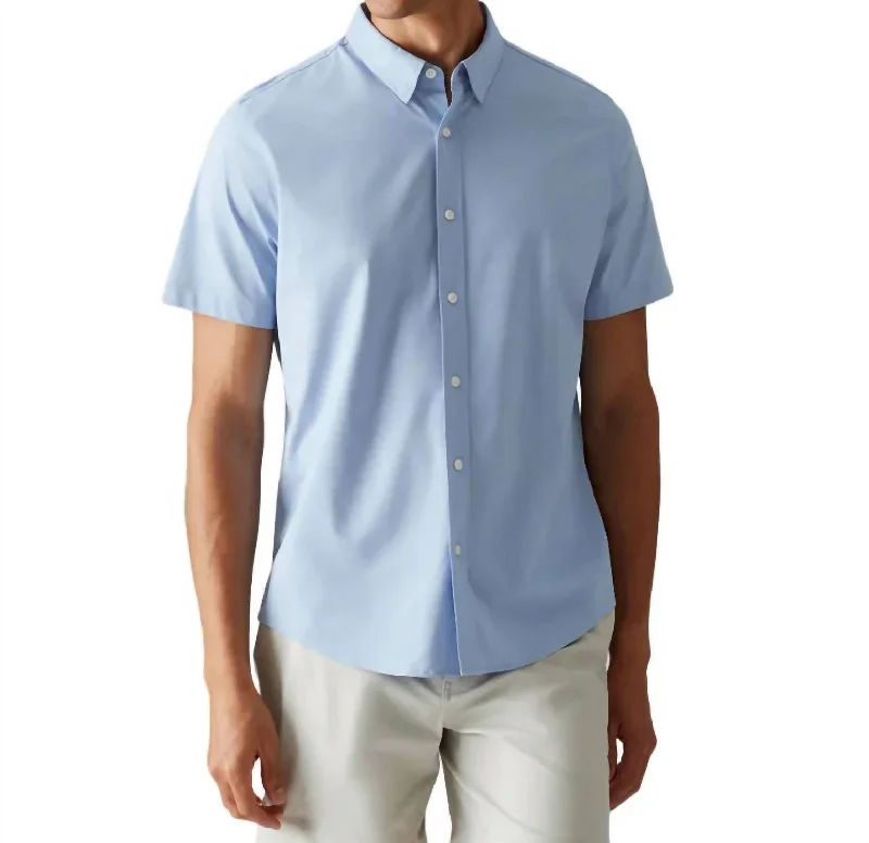 Commuter Short Sleeve Button Down Shirt In Blue