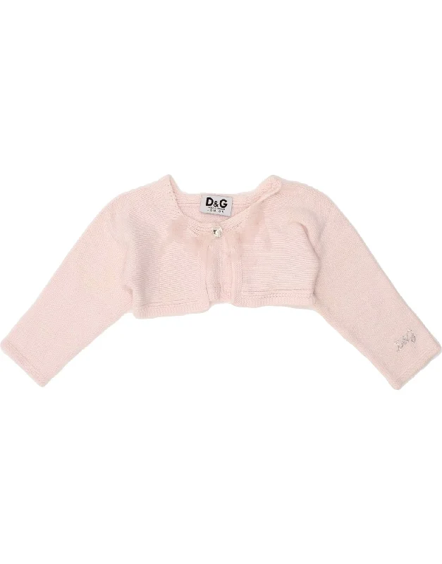 DOLCE & GABBANA Baby Girls Bolero Cardigan Sweater 6-9 Months Pink Cotton