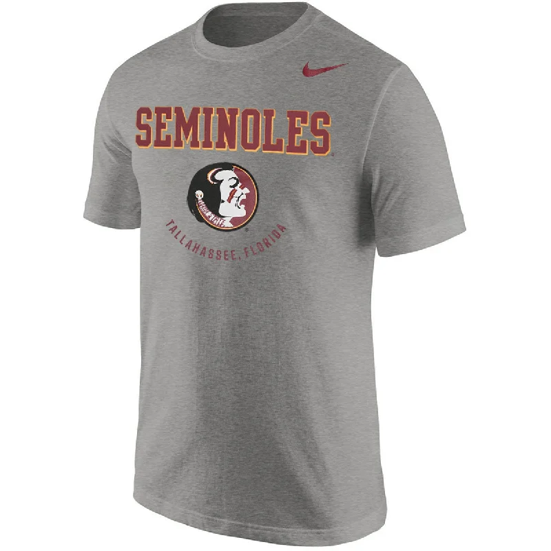 Nike Adult/Unisex Vault Seminoles/Seminole Logo Design Tri-blend Short Sleeve T-shirt - Dark Grey