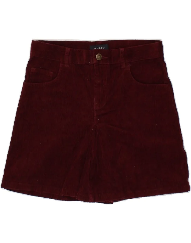 GANT Girls Corduroy Shorts 11-12 Years XL W25 Burgundy Cotton