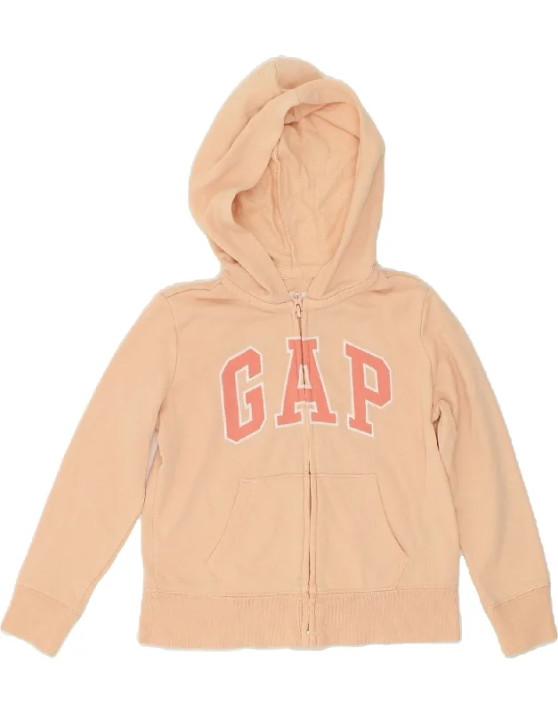 GAP Girls Graphic Zip Hoodie Sweater 6-7 Years Small  Pink Cotton