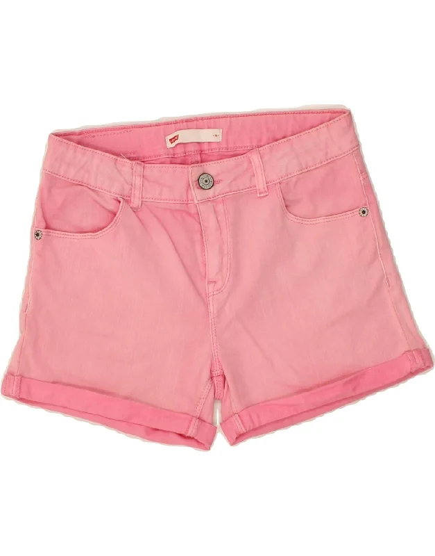 LEVI'S Girls Denim Shorts 13-14 Years W26  Pink Cotton