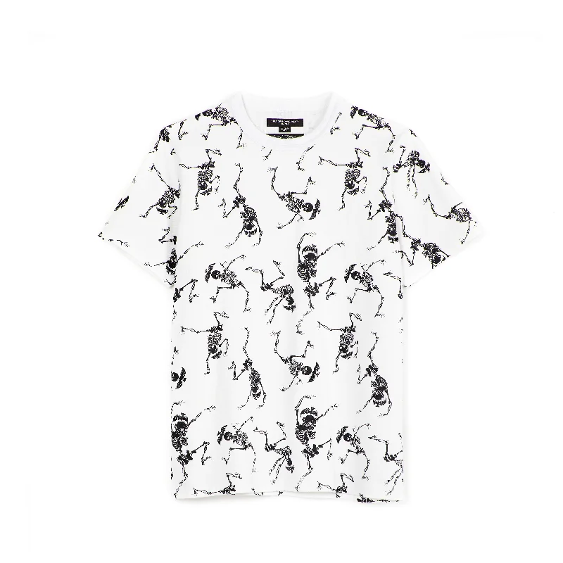 LUCKY BASTARD SHORT SLEEVE CREW NECK TEE "SKELETON" IN WHITE