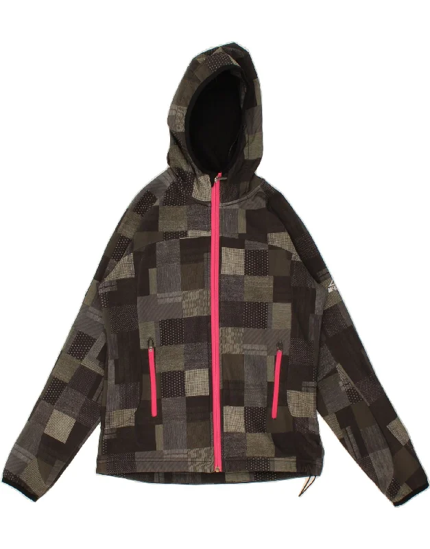 MCKINLEY Girls Zip Hoodie Sweater 13-14 Years Multicoloured Patchwork