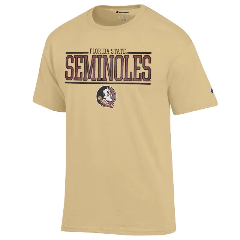 Champion Men's Florida State Seminoles/Seminole Logo Short Sleeve T-shirt - Vegas Gold