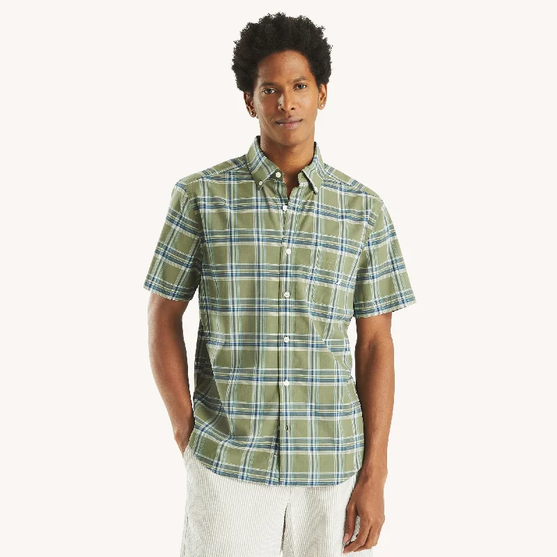 Nautica Mens Plaid Short-Sleeve Shirt