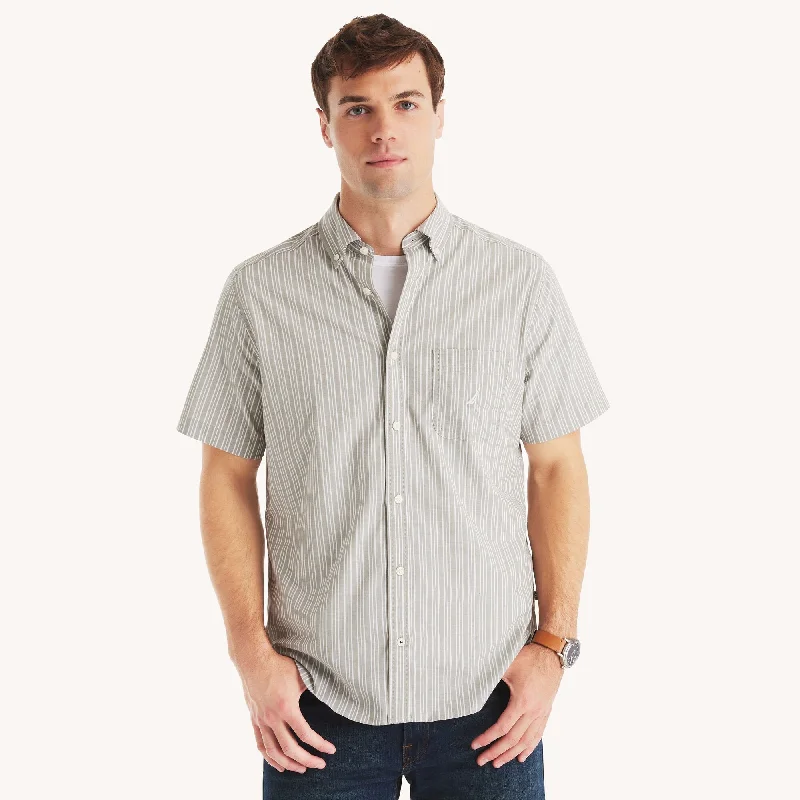 Nautica Mens Striped Short-Sleeve Shirt