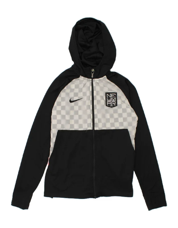 NIKE Girls Neymar Graphic Zip Hoodie Sweater 10-11 Years Medium  Black