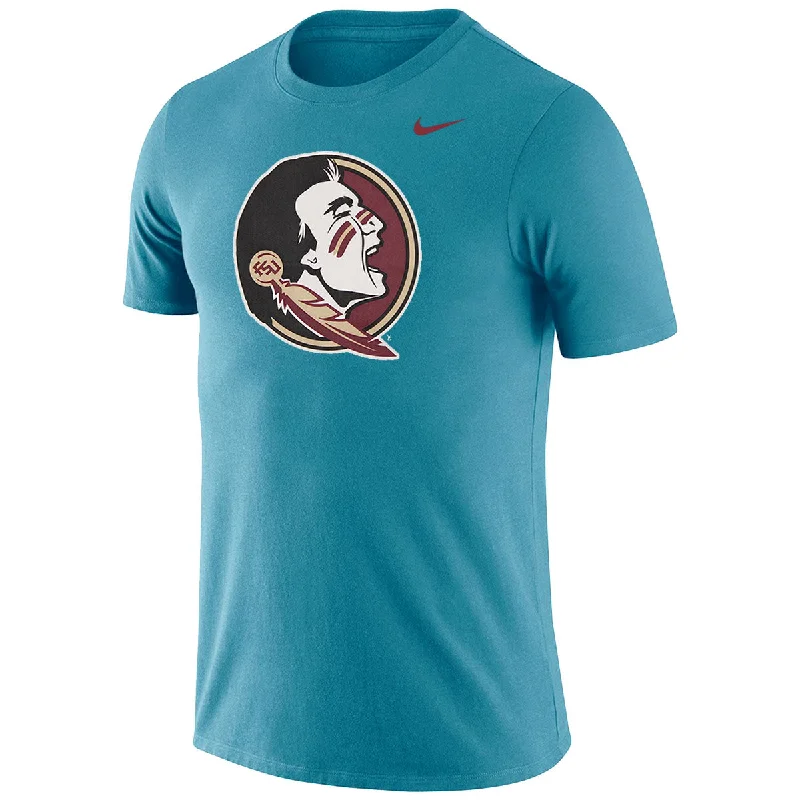 Nike Men's Seminole Logo Cotton Short Sleeve T-shirt - Turquoise