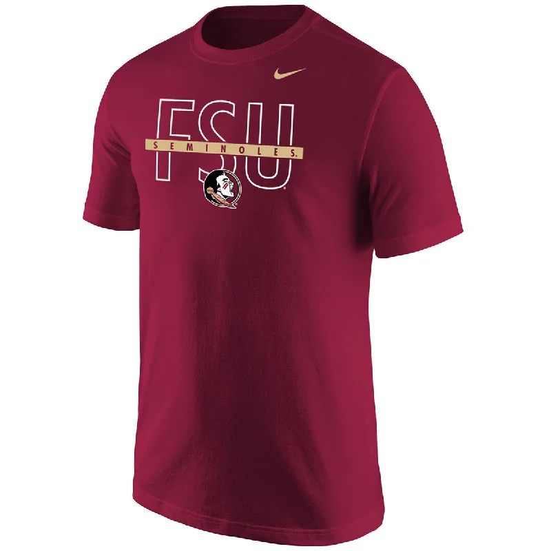 Nike Adult/Unisex FSU Seminoles/Seminole Logo Design Cotton Short Sleeve T-shirt - Garnet