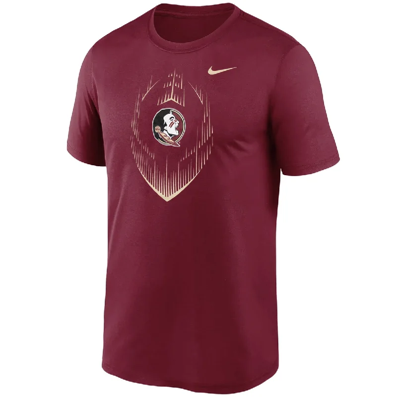 Nike Men's Seminole Logo Football Design Legend Icon Short Sleeve Performance T-shirt - Garnet