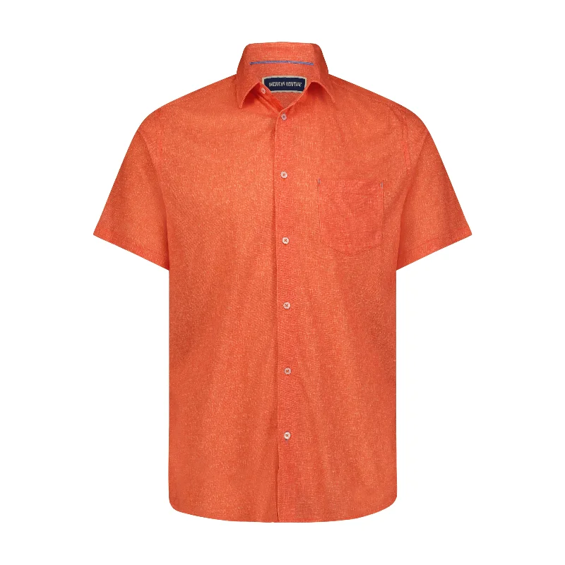 Orange Stretch Short Sleeve Shirt