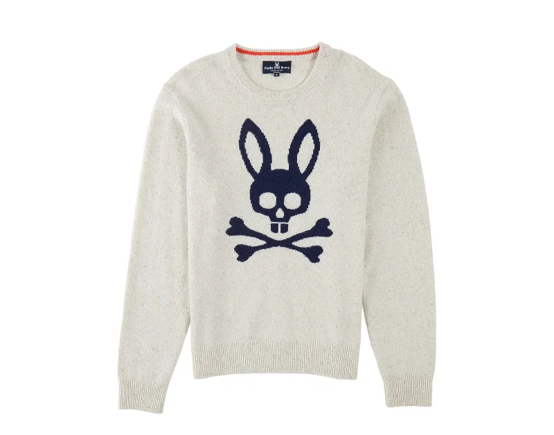 Psycho Bunny Men's Vandam Wool Sweater Alabaster B6E984U1WO-ALB