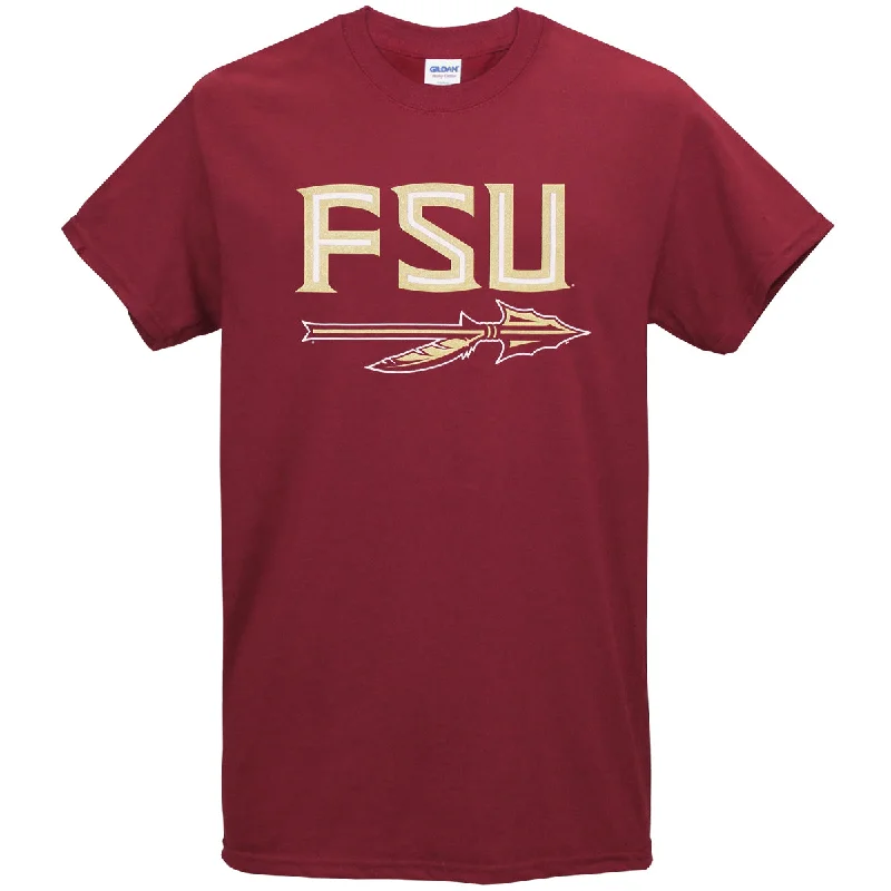 Ragz Adult/Unisex FSU Spear Value Priced Short Sleeve T-shirt - Garnet