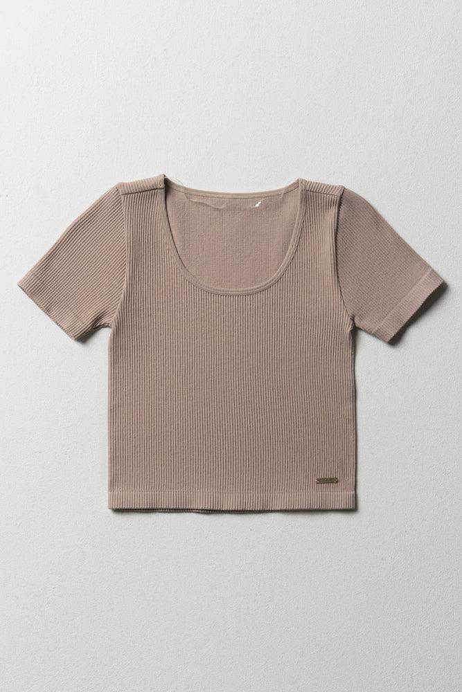 Seamless Short Sleeve T-Shirt Natural