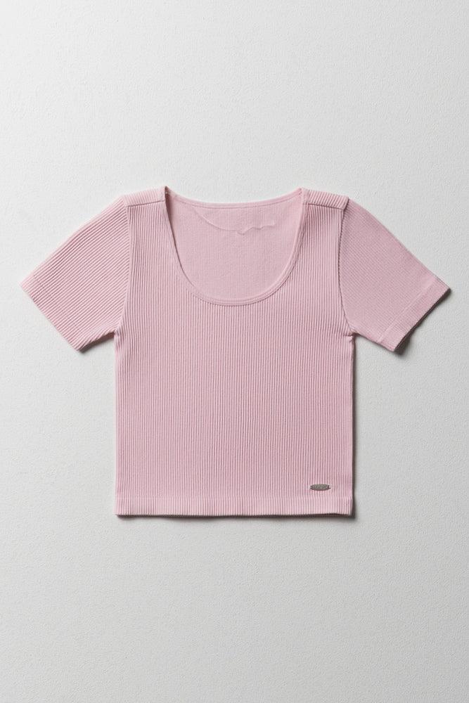 Seamless Short Sleeve T-Shirt Pink