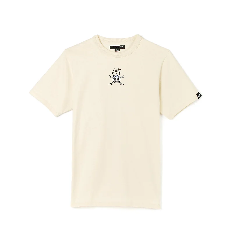 SHORT SLEEVE CREW NECK TEE "ALWAYS CREATING" IN WINTER CREAM