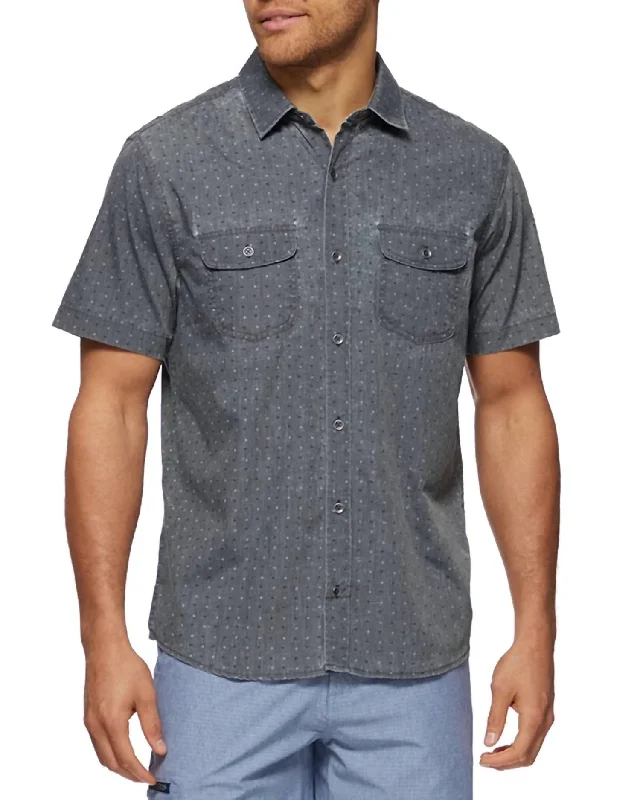 Soft Dot Short Sleeve Shirt In Charcoal