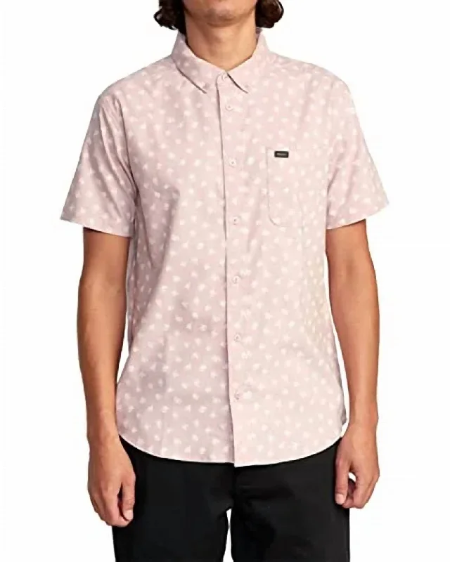 That'll Do Slim Fit Short Sleeve Shirt In Pale Mauve