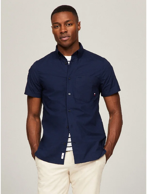 Tommy Hilfiger Men's Slim Fit Short-Sleeve Poplin Shirt