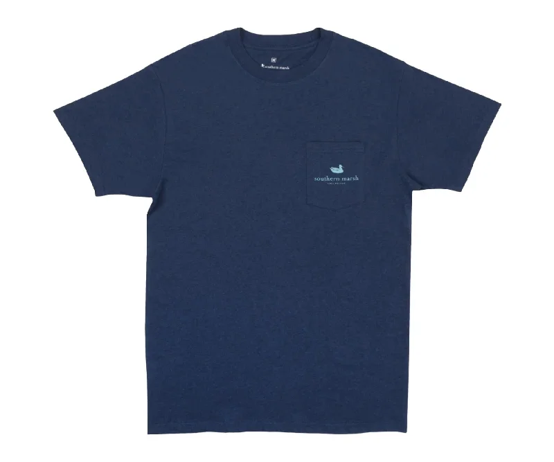 Unisex Liberty Eagle Short Sleeve Tee In Washed Navy