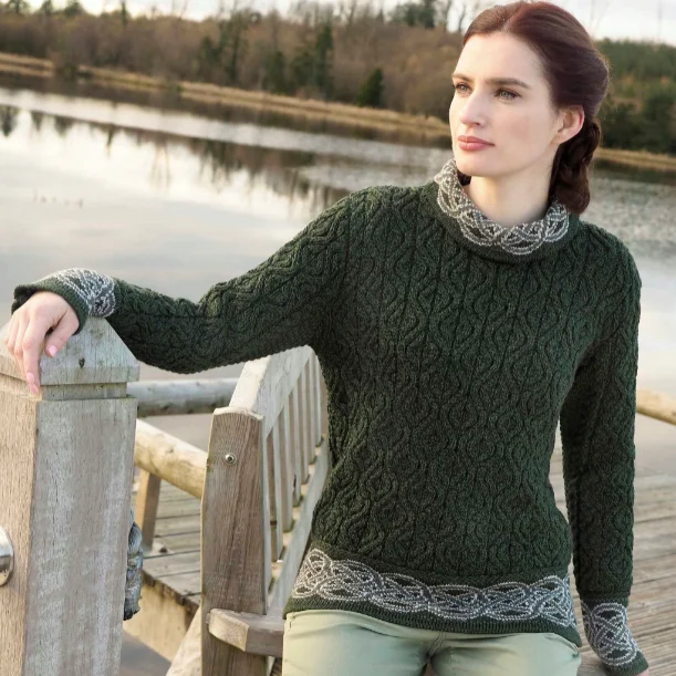 Cowl Neck Jacquard Sweater