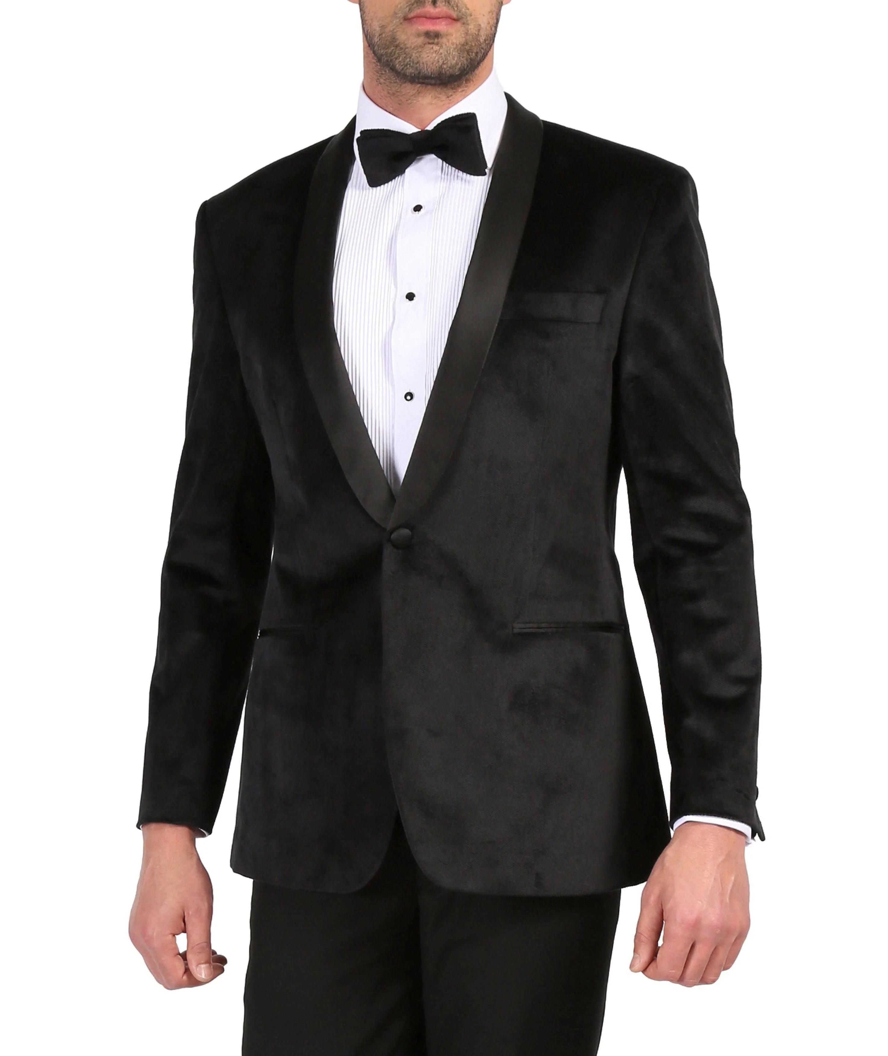 Slim Fit Shawl Lapel Dinner Jacket, Black