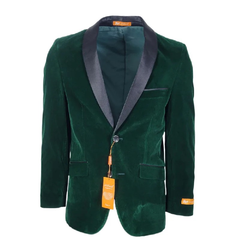 Hunter Green Velvet Slim Fit Shawl Lapel Dinner Jacket