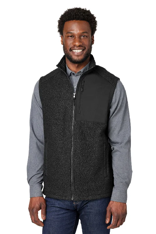 North End Mens Aura Sweater Fleece Full Zip Vest - Black