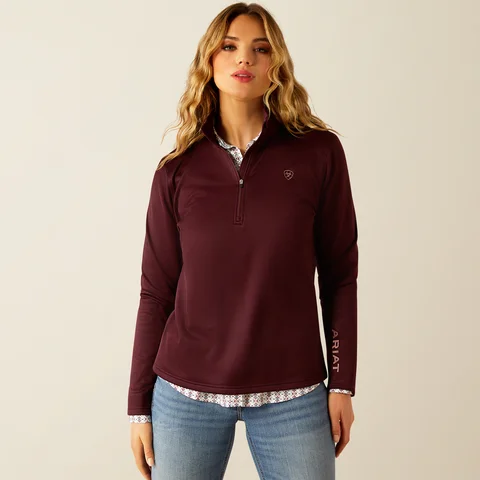 Women's Tek Team 1/2 Zip Sweatshirt - Malbec Heather & Dark Malbec