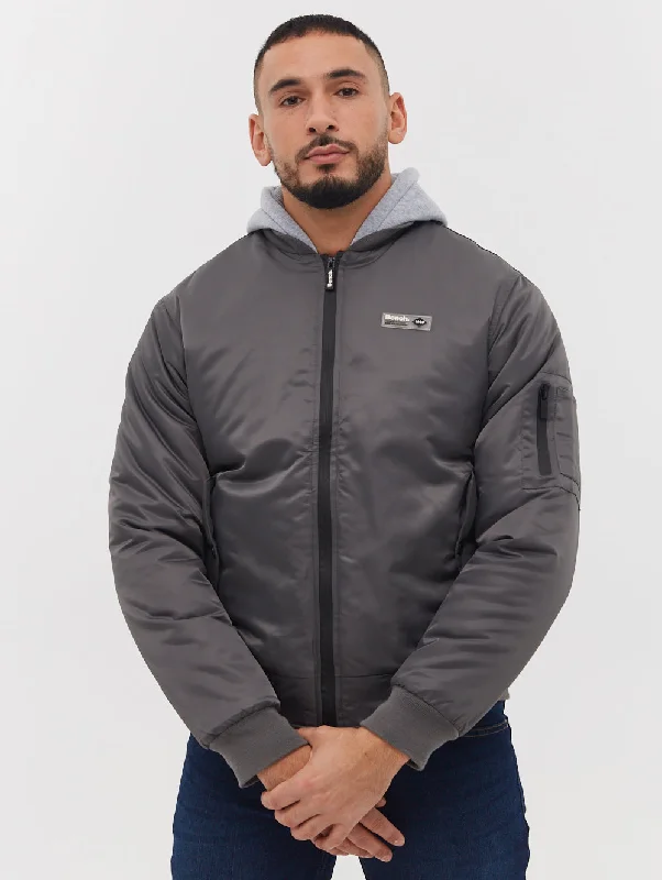 Bomper Fleece Hood Bomber Jacket -