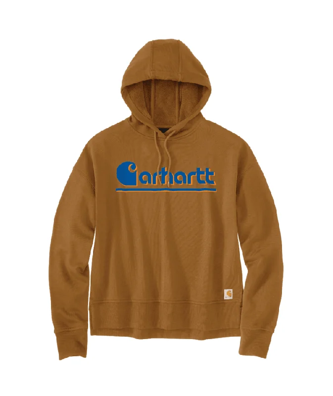 TENCEL Fiber Series Loose Fit Sleeve Graphic Hooded Sweatshirt - Carhartt Brown