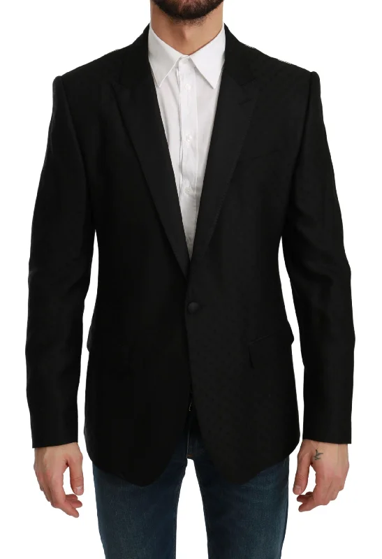 Dolce & Gabbana Polka Dotted Slim Fit Martini Men's Jacket