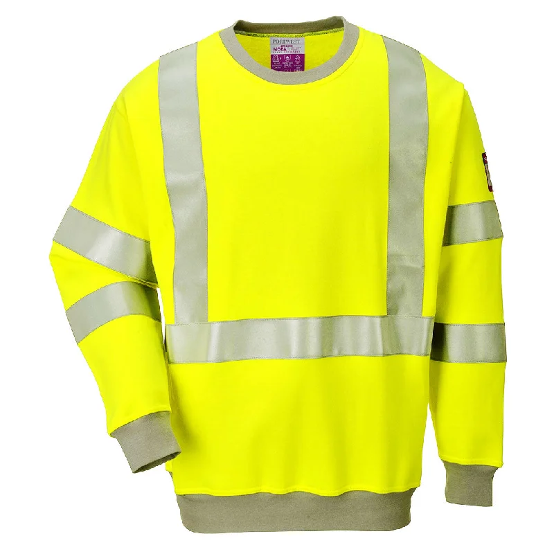 Portwest FR72 Flame Resistant Anti-Static Hi-Vis Sweatshirt