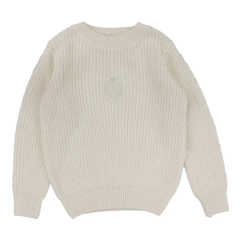 Analogie By Lil Legs Chunky Crest Knit Sweater Cream