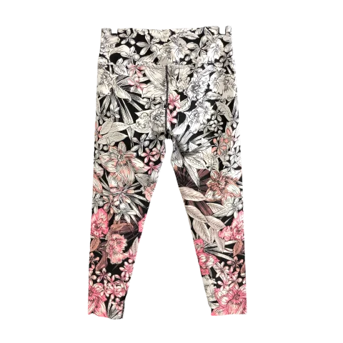 Athletic Leggings By Calvin Klein In Floral Print, Size: M