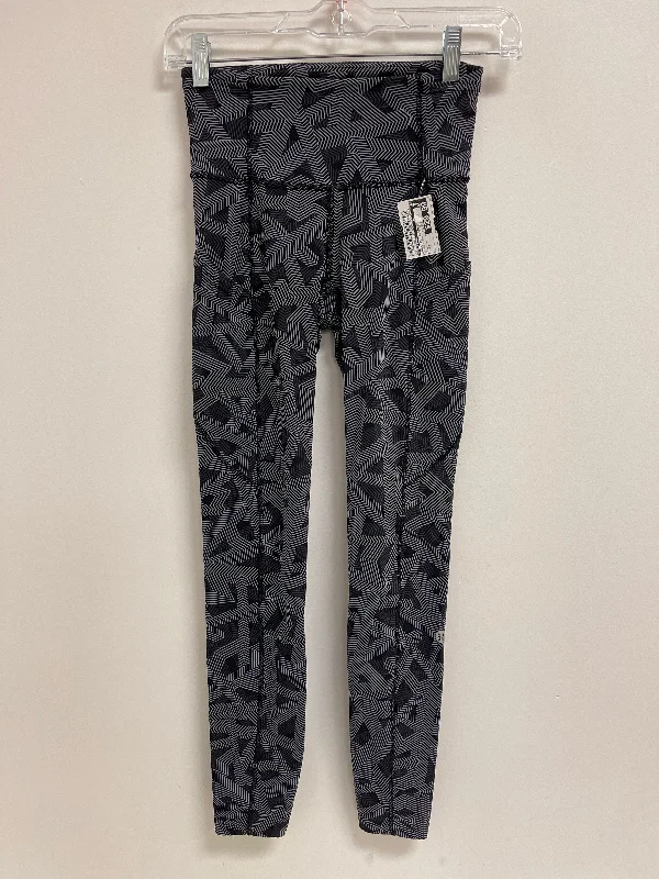 Athletic Leggings By Lululemon In Black & Grey, Size: 2