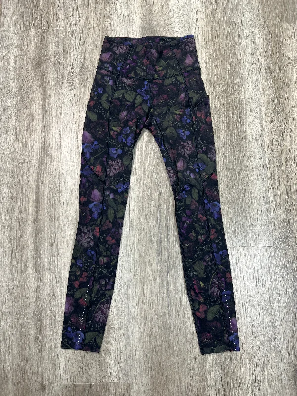 Athletic Leggings By Lululemon In Floral Print, Size: Xs