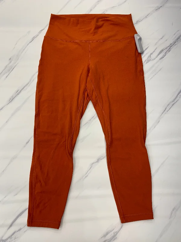 Athletic Leggings By Lululemon In Orange, Size: 12