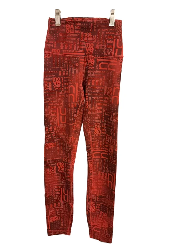 Athletic Leggings By Lululemon In Rust, Size: 2