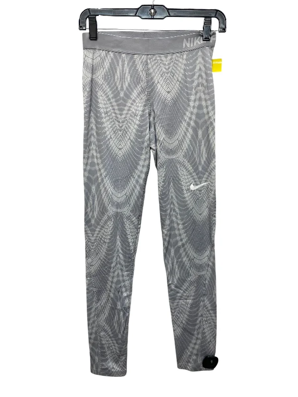 Athletic Leggings By Nike Apparel In Grey, Size: M