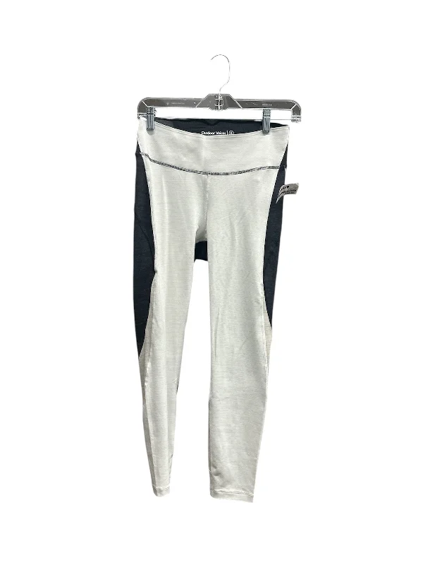 Athletic Leggings By Outdoor Voices In Grey & White, Size: M